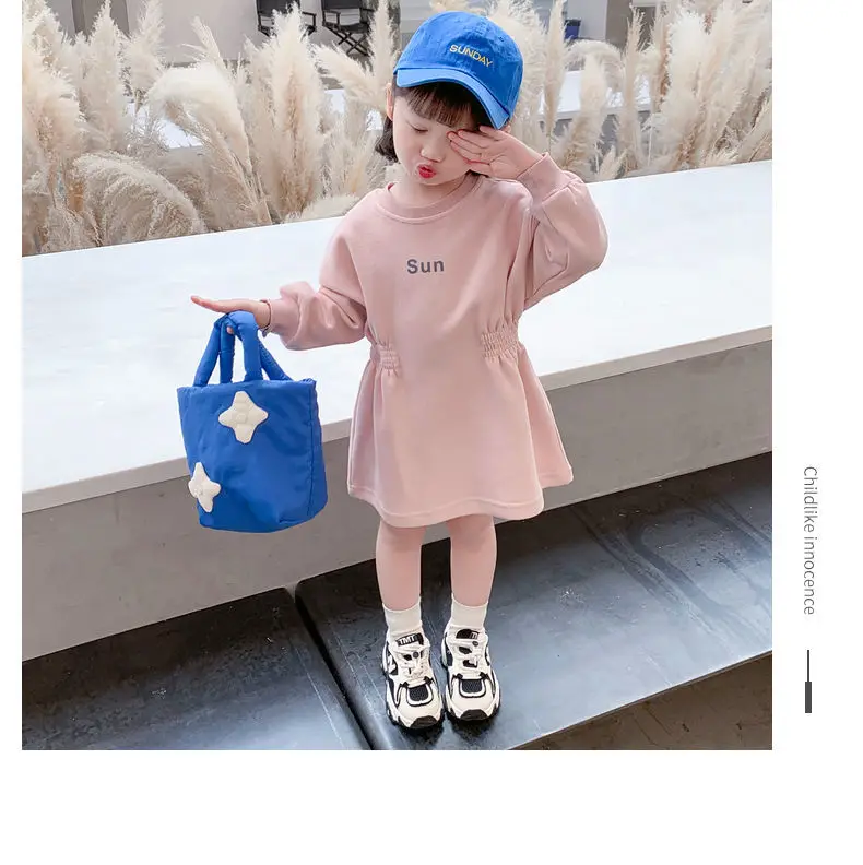 

Spring Girl Baby Dress New Children Princess Dress Fashion Korean Loose Dress Kids Long-sleeved Dress