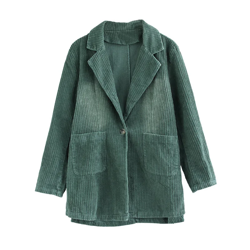 

Bella Philosophy 2020 Corduroy Blazer style Women Autumn Suits Jackets Chaqueta Mujer Casual High-quality Single Button Coat