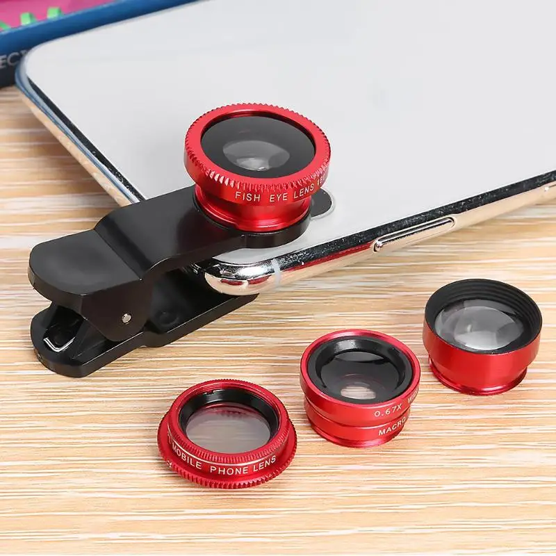 5 в 1 Широкоугольный макро объектив рыбий глаз Камера Наборы мобильный телефон с