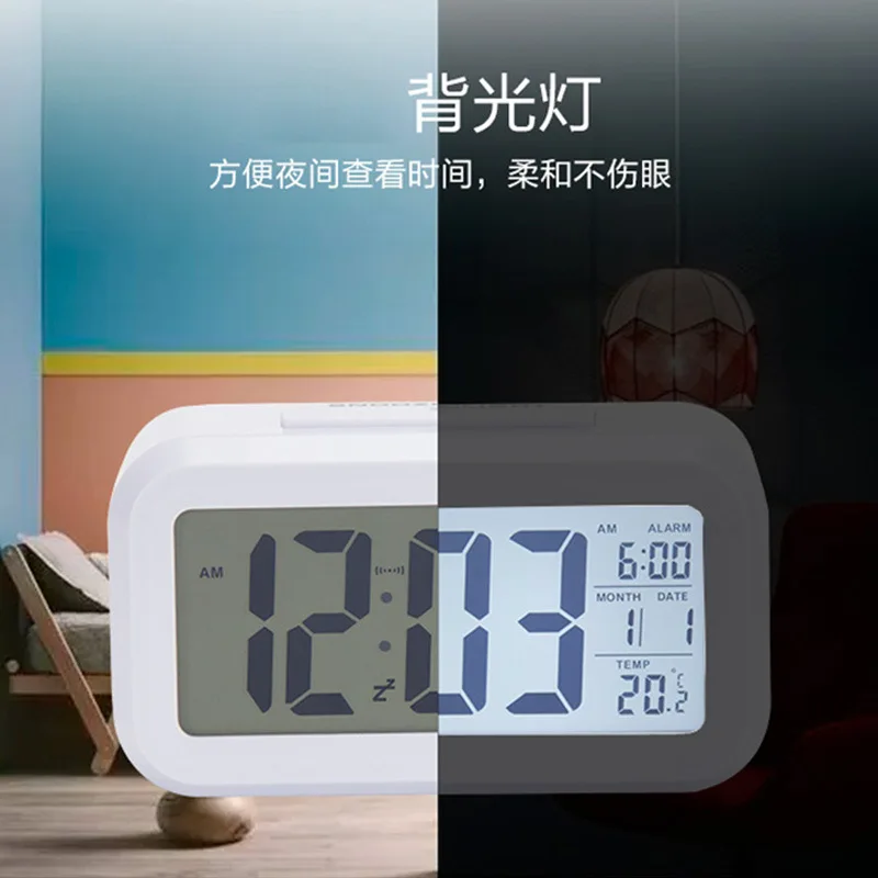

LED Digital Alarm Clock Backlight Snooze Mute Calendar Electronic Backlight clocks Desktop Table clock Desktop