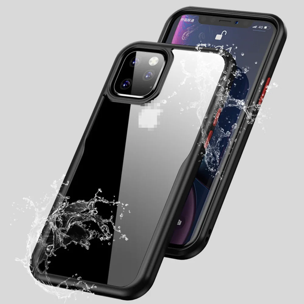 Прозрачные чехлы для телефонов iPhone 11 Pro Max с защитой от падения Мягкий Прозрачный