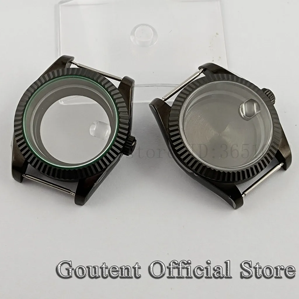 

Мужской черный чехол Goutent 36 мм/40 мм с сапфировым стеклом для ETA2836 Miyota 8215 DG2813 3804 NH35 NH36 ETA2824 PT5000 Move Men t