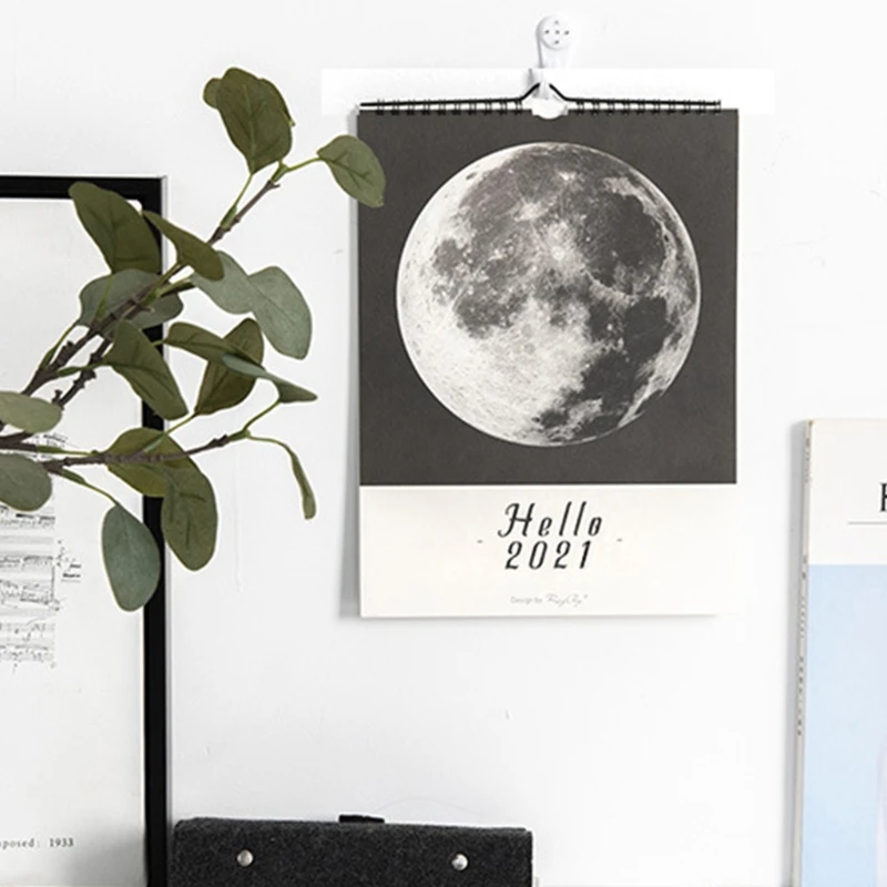 

Hello 2021 - Home Decor Spiral Wall Calendar, 365 Day Hanging Agenda,Daily Notes XXUC