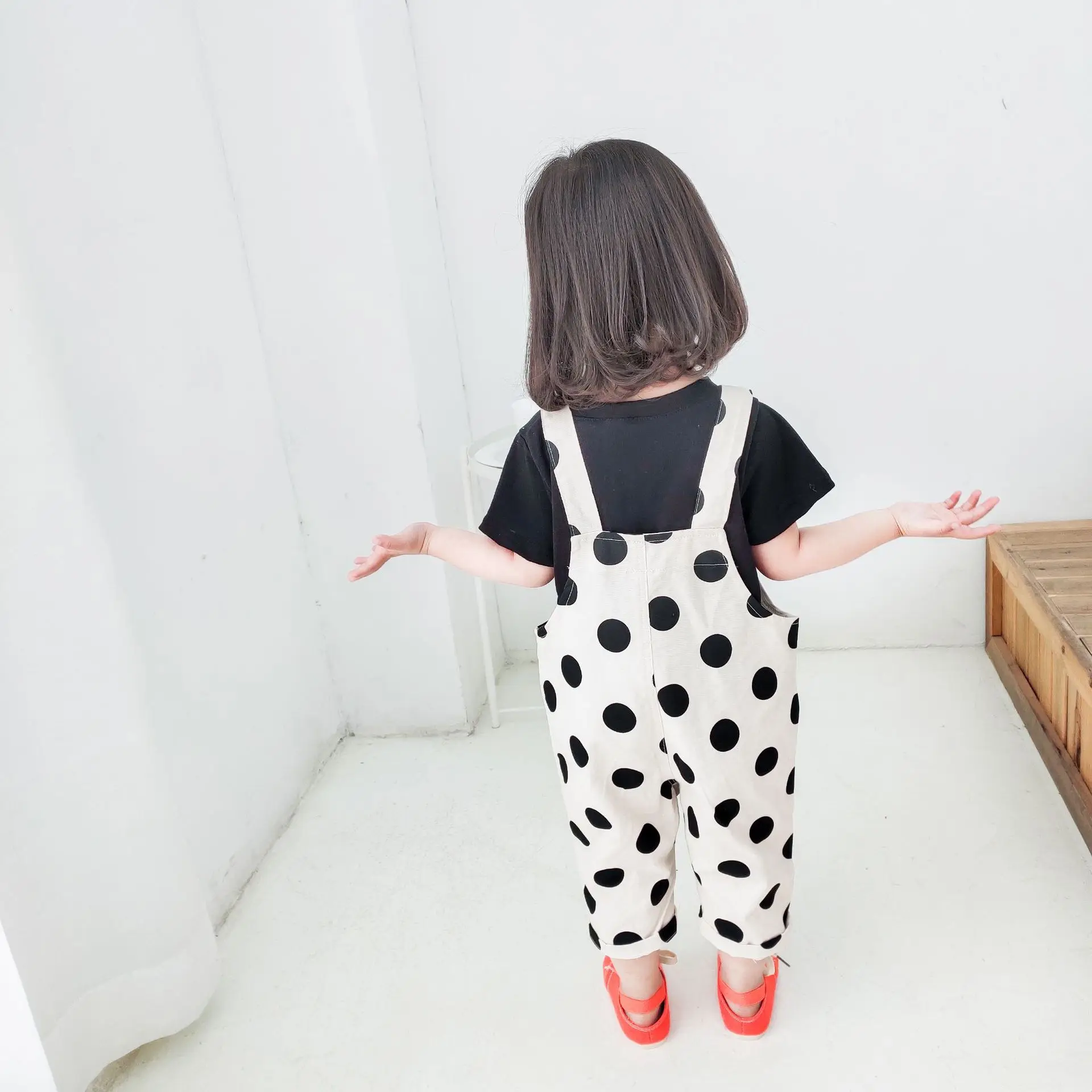 Весенний Свободный комбинезон с принтом в горошек для мальчиков и девочек 2020