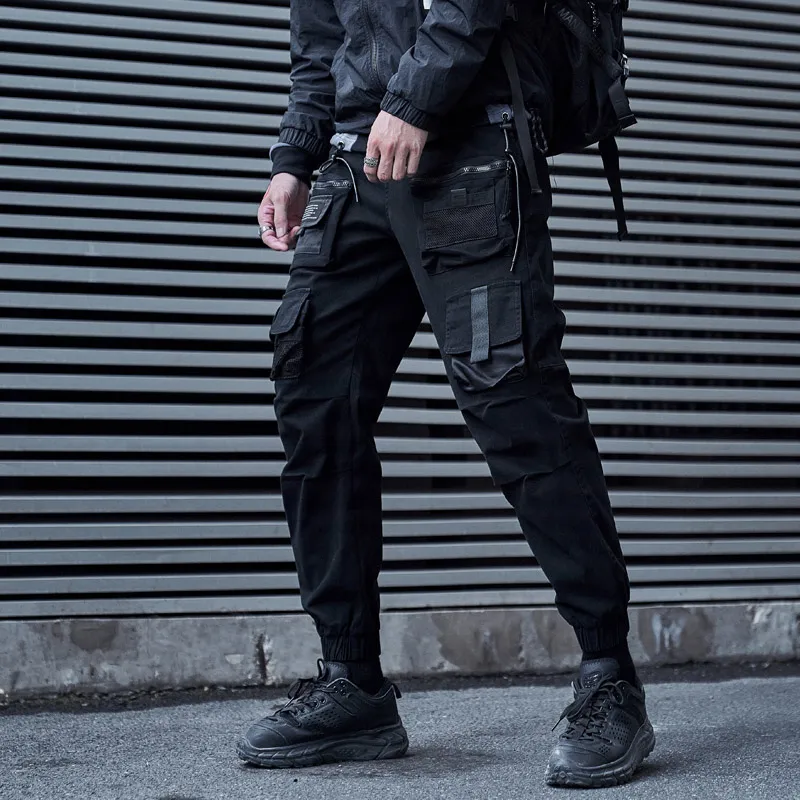 

Брюки-карго мужские, повседневные, с карманами, однотонные, Мужские штаны для бега
