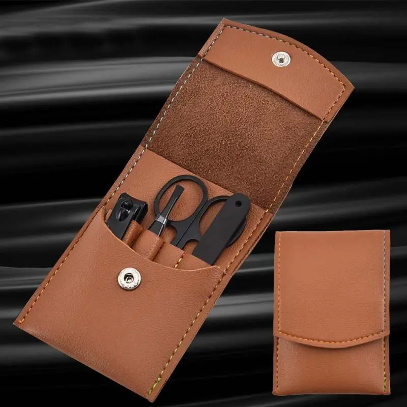 4 шт. кусачки для маникюра и педикюра из нержавеющей стали с кожаным чехлом |