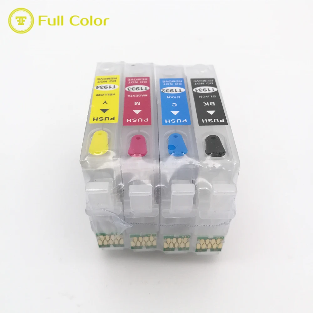 Полноцветный многоразовый пустой картридж с чипом автоматического сброса T1931 T1932