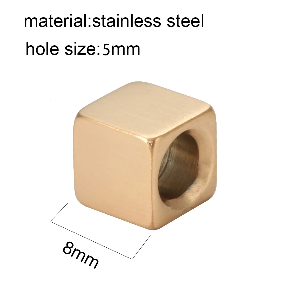 Золотые бусины для изготовления ювелирных изделий 8 мм из нержавеющей стали