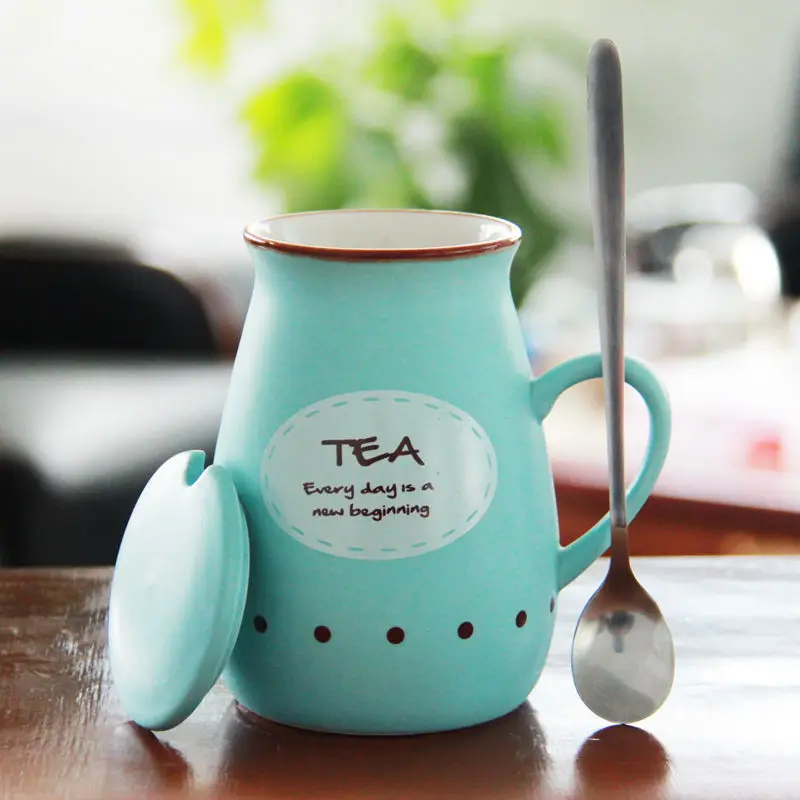 Керамическая кружка с крышкой для молока Персонализированная офисная кофейная