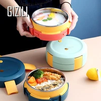 stainless steel insulated lunch box student school food storage cute bento box with tableware office workers portable lunchbox