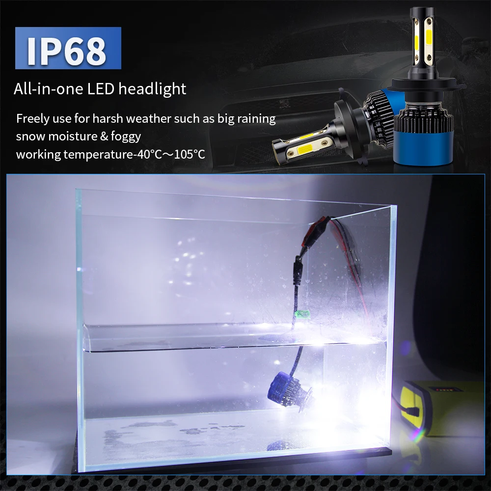 Лампы светодиодные BraveWay H1 H7 H8 H11 9005 HB3 9006 HB4 H4 12 В 6500 К|Передние LED-фары для авто| |