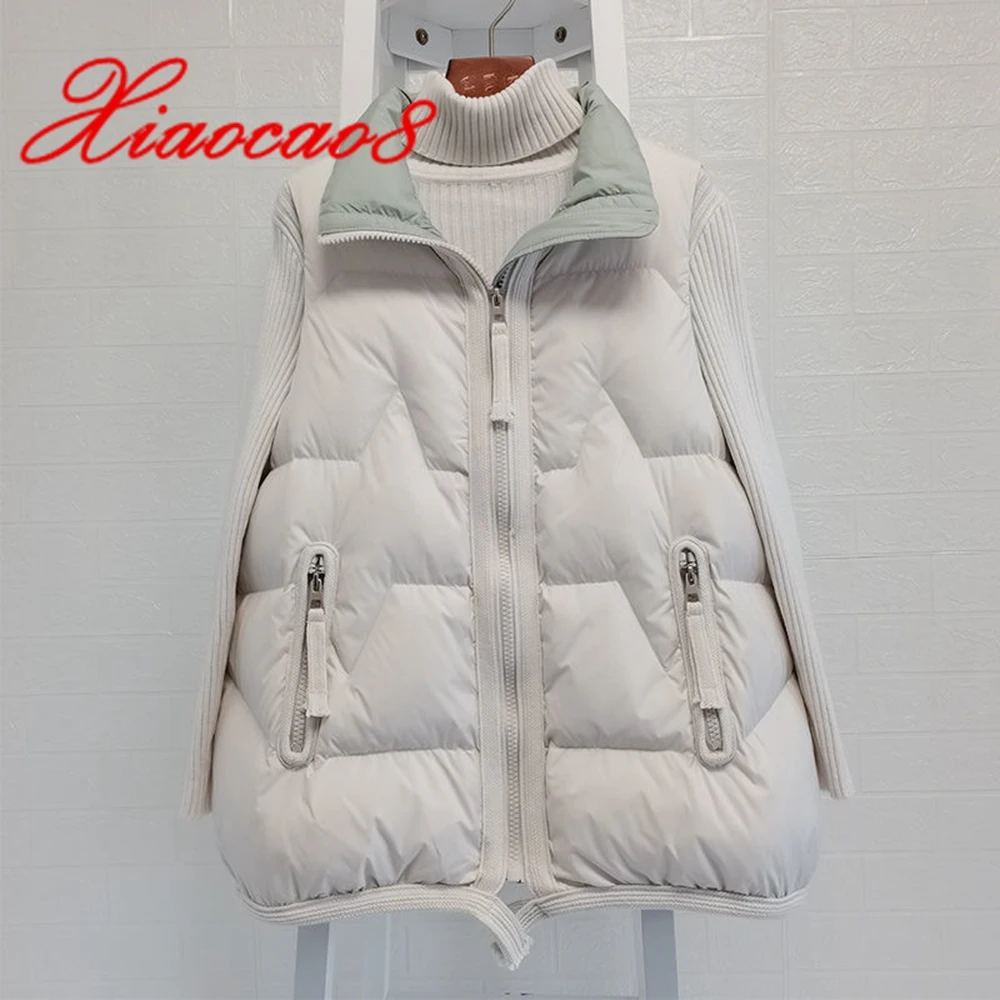 

Autumn Winter Fashion Sweater Coats Casual Woman Jacket Warm Waistcoat Ultra Light Down Vest Plus Size