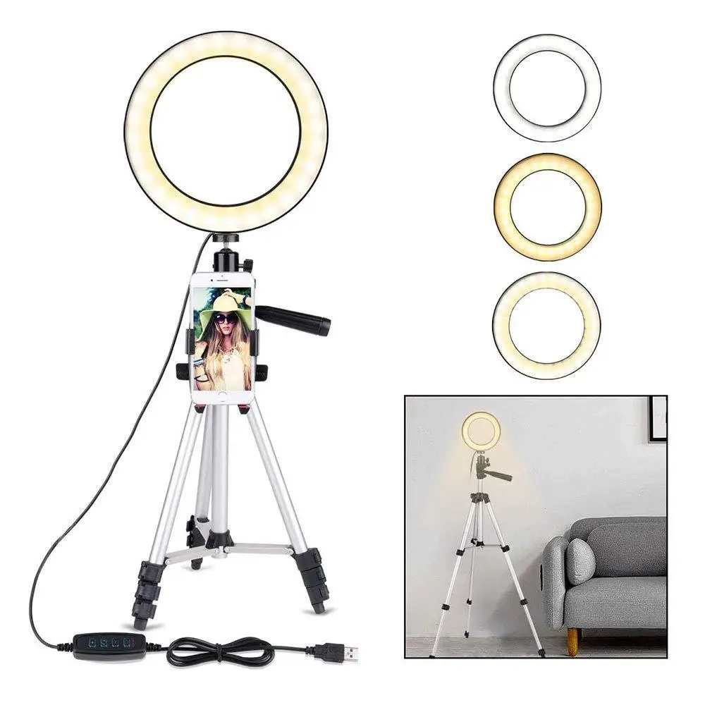 

7.9-inch Led Fill Light Dimmable Ring Portable Ring Light with Tripod