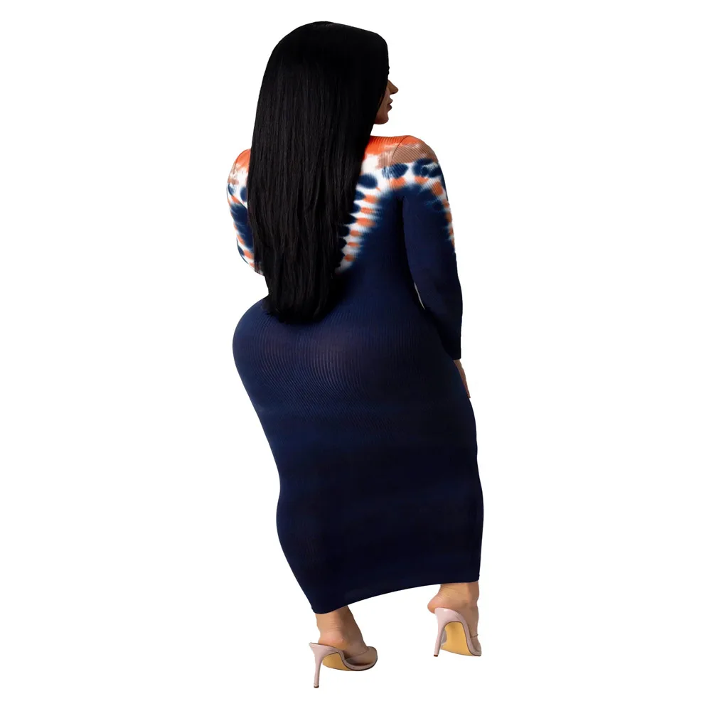 Женское новое зимнее Макси-Платье с круглым вырезом и длинным рукавом облегающее