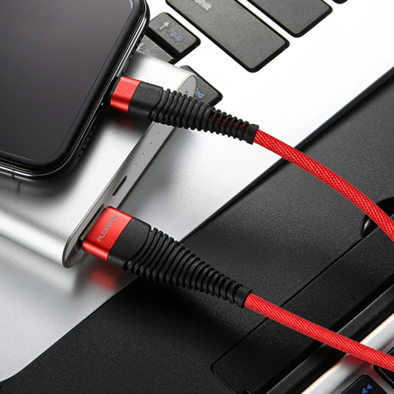 Прочный Плетеный кабель для передачи данных 2 метра Iphone тканевый USB зарядки