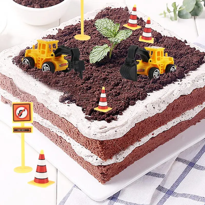 Новый мини 11 шт./компл. инженерный автомобиль торт украшения на день рождения