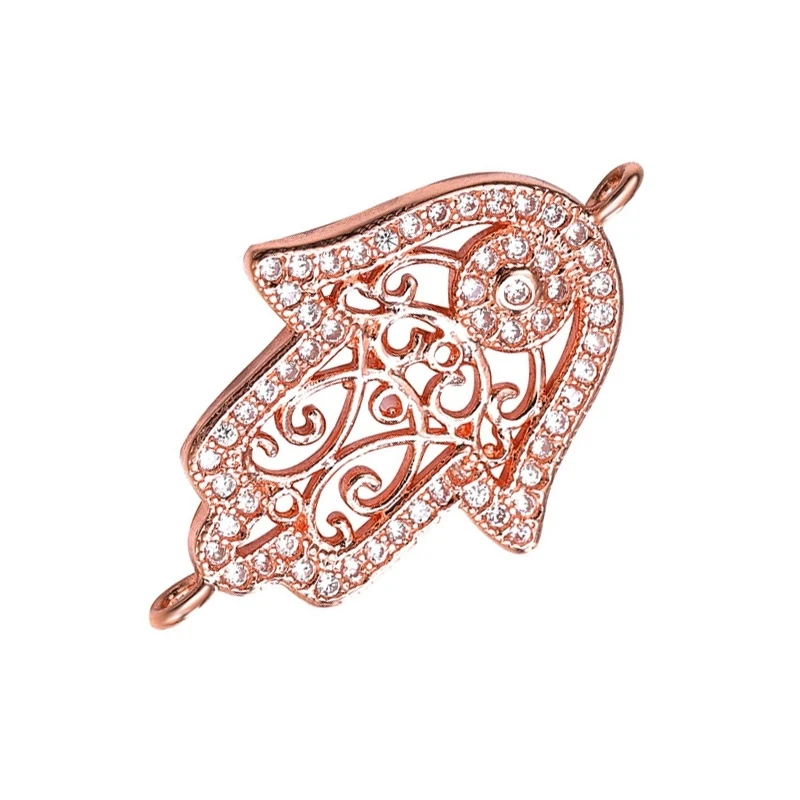 Rose Gold Juya DIY аксессуары для ювелирных изделий, принадлежности для рук Хамса, сглаза, очаровательные соединители для женщин и мужчин, классический турецкий материал для изготовления ювелирных изделий - Цвет: Rose Gold