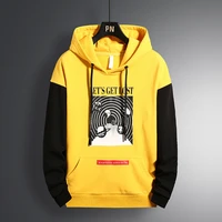 2019 male vortex pattern male fund trend hoodie even hat concise letter insert color printing