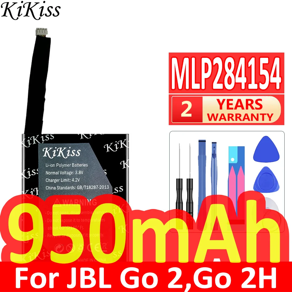 

Мощная батарея 950 мАч KiKiss MLP284154 для JBL Go 2,Go 2H, Go2 2h Go 2-2h G02 1ICP3/41/54 Spealer Mp3