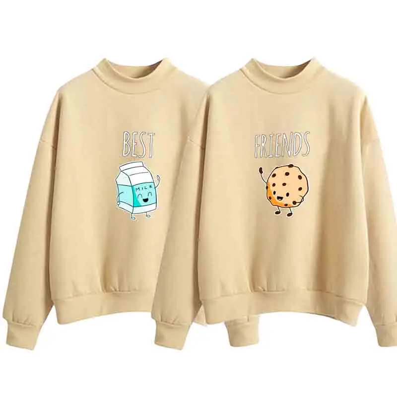 

Лучшие и друзья, топы для девушек, Kpop Harajuku, милый забавный стиль, толстовка для девочек, уличная одежда