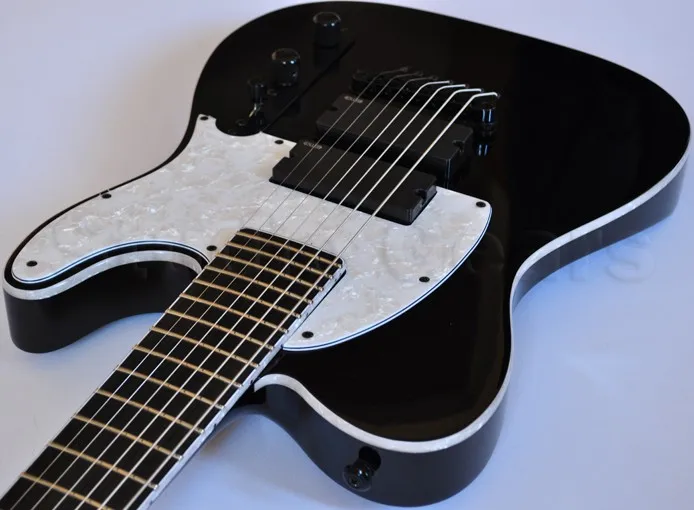 SCT-607B Stephen плотник подписанный 7 струн черный Tele копия электрической гитары