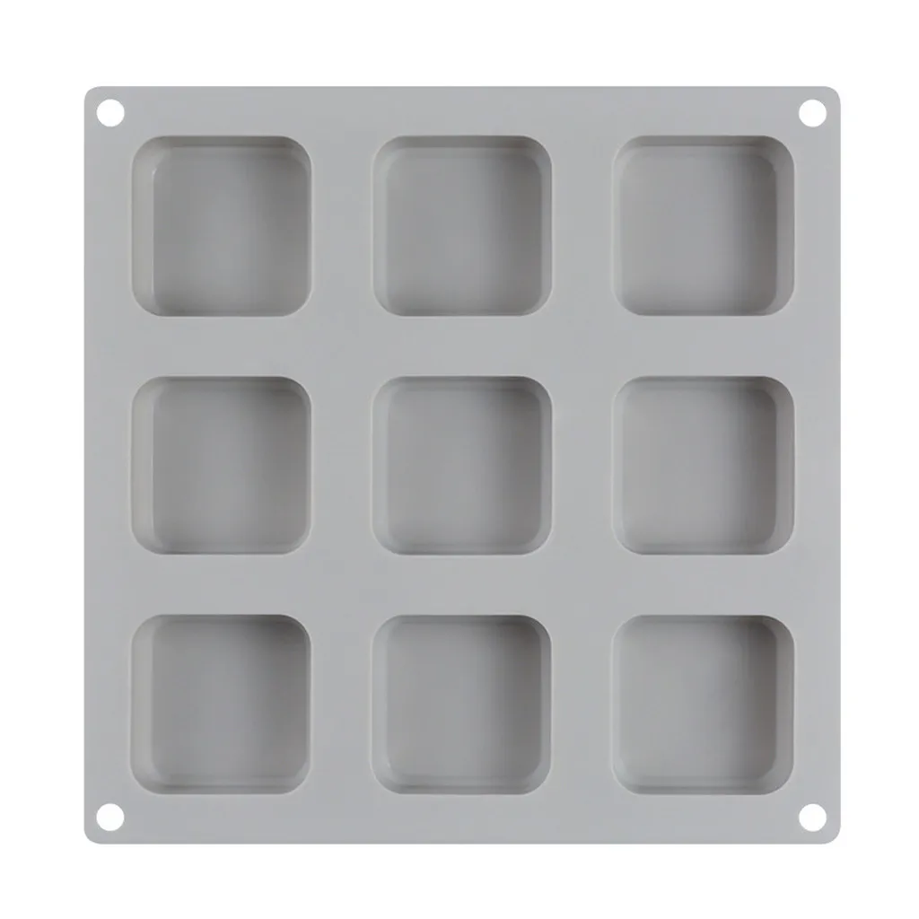 DIY 9 сетки силиконовые формы для мыла лоток ручной работы мыловарение квадратная форма инструмент кухонный гаджет легко высвобождать# Zer