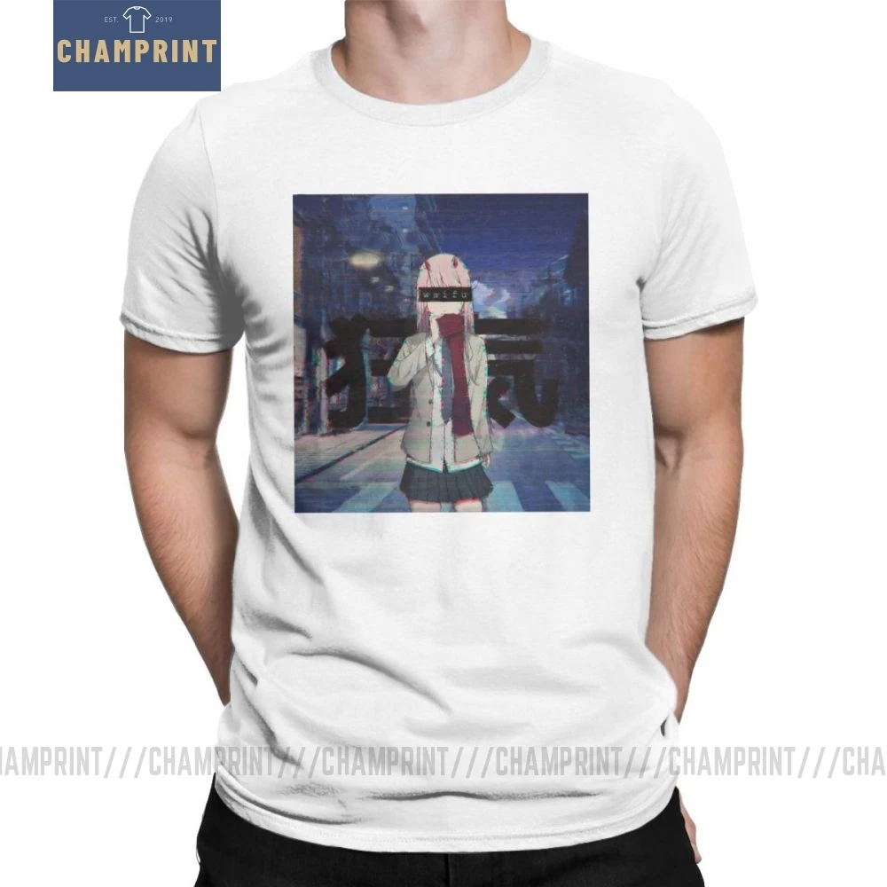 

Дорогой в Фране футболка Zero Two Аниме Манга 02 Kawaii Новинка футболка мужские топы с коротким рукавом подходящая футболка из чистого хлопка