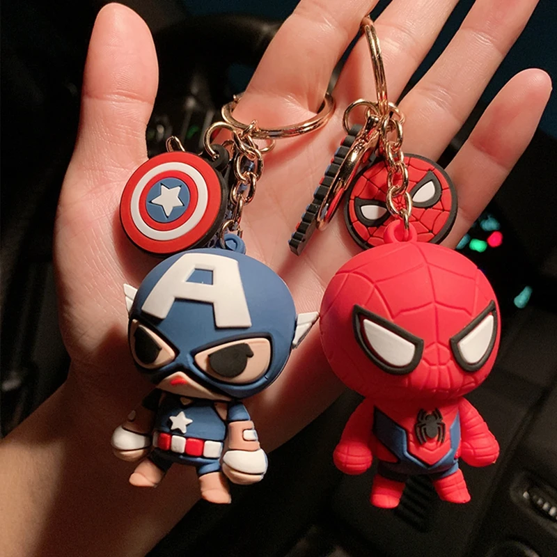 Брелок для ключей с героями мультфильмов аниме Marvel Мстители герой экшн фигурка
