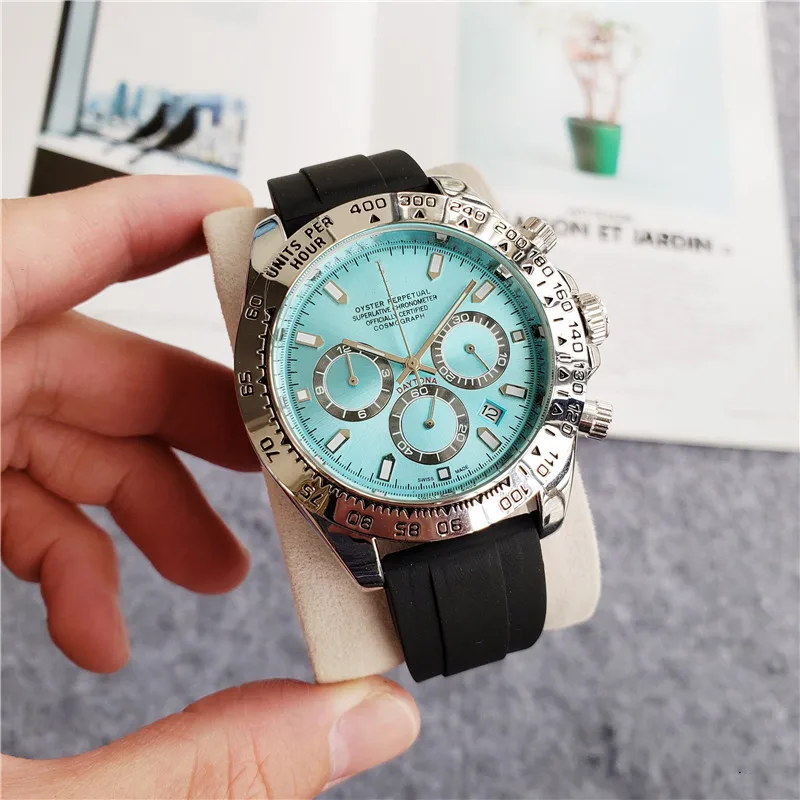 

Luxury Brand Watch Business Gift Quartz Rubber Watches Relogio Mens Original Designer Classic Swiss Rolexable Daytona Wristwatch
