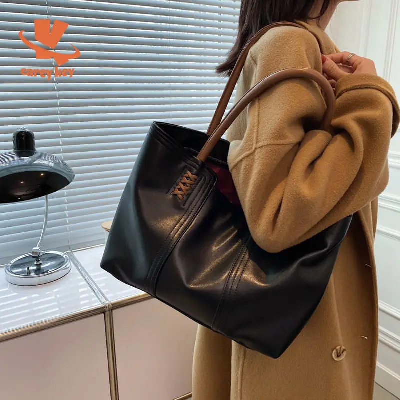 

Вместительные сумки-тоуты CAREY KAY для женщин, модные Универсальные простые сумочки на плечо, модные дорожные сумки для покупок