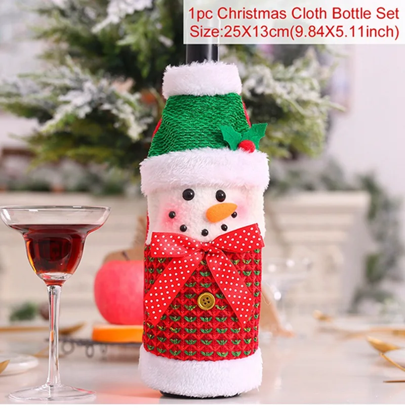 Bottle Set Рождественский Декор для дома, олень, лось, Санта-Клаус, рождественские украшения, Рождественский Декор, Рождество,, Рождество, счастливый год - Цвет: Bottle Set