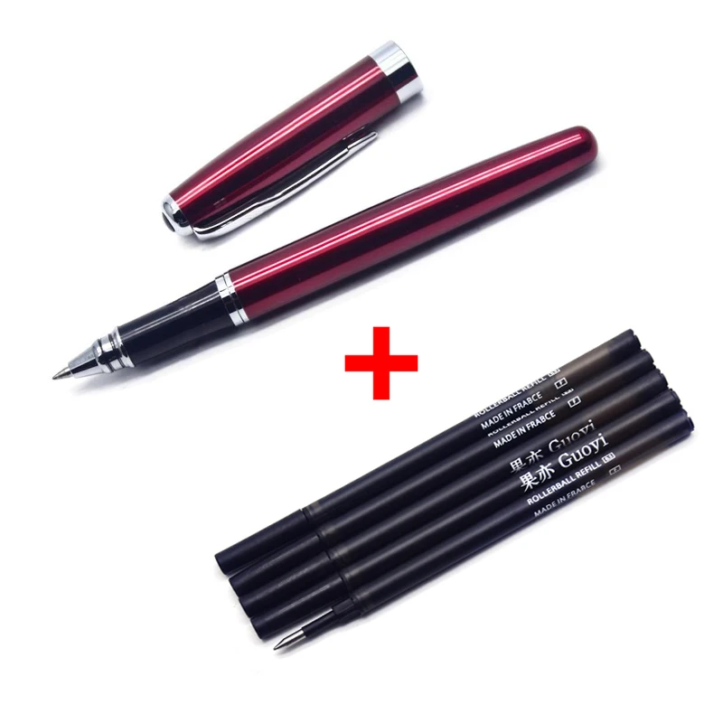 Red-5 Black refill CCCAGYA A201 китайский стиль многоцветный металлический корпус гелевая ручка. Канцелярские принадлежности для офиса и школы, 0,5 мм наконечник для письма металлические подарки ручка - Цвет: Red-5 Black refill