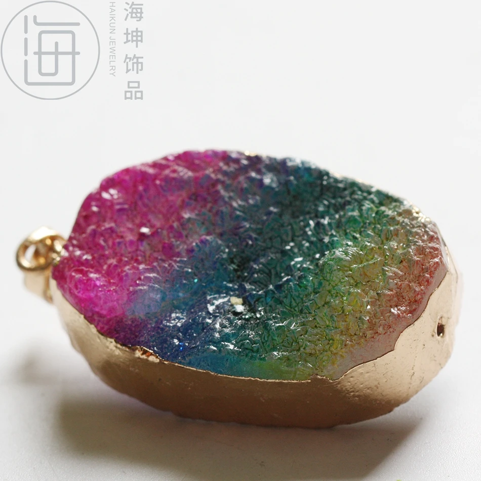 Сделай Сам Поставка кулон из натурального камня в металлической оправе сырой