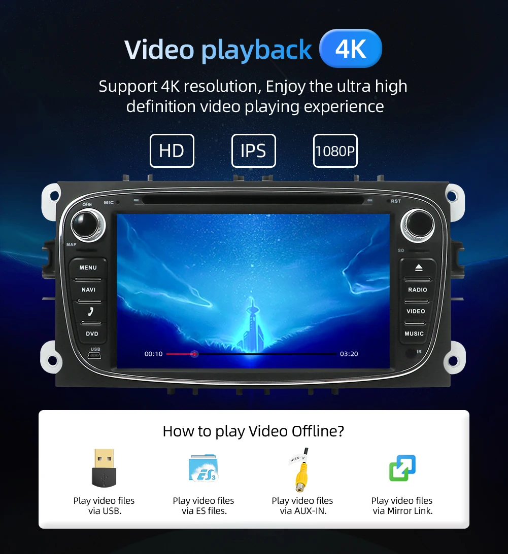 Android 9,0 автомобильный dvd-плеер 2 Din радио gps Navi для Ford Focus Mondeo Kuga C-MAX S-MAX Galaxy Аудио Стерео головное устройство