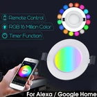 Умный Светодиодный Светильник направленного света, круглый потолочный светильник с регулируемой яркостью, теплым и холодным светом, дистанционное управление голосом и таймером, работает с приложением Alexa Google Smart