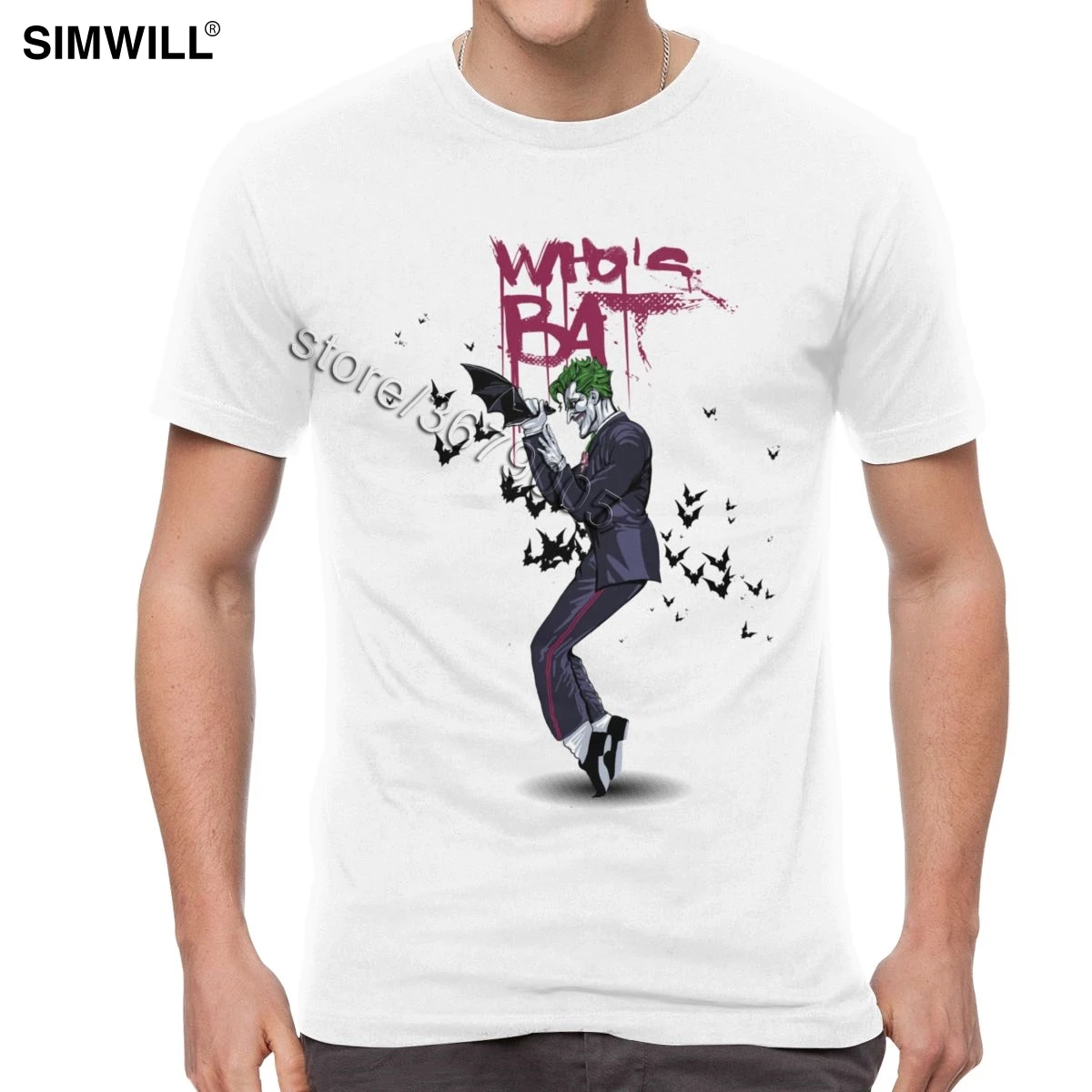 Vintage The Joker T Shirt Men Classic Moonwalk Dance T-shirt Funny Joaquin Phoenix Movie Cotton Tee Retro Suicide Squad Costume |