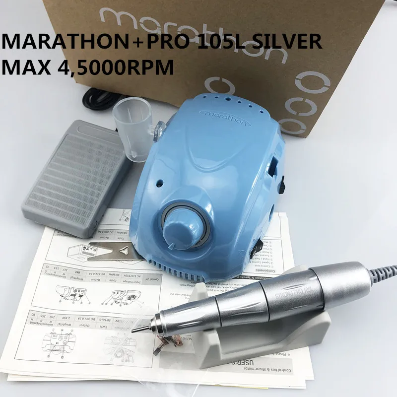Электрическая маникюрная дрель STRONG 210 45000 об/мин MARATHON Champion 3 PRO 105L набор ручных
