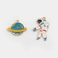 10pcs enamel astronaut planet universe charms star moon series pendants for diy bracelet earring necklace jewelry making