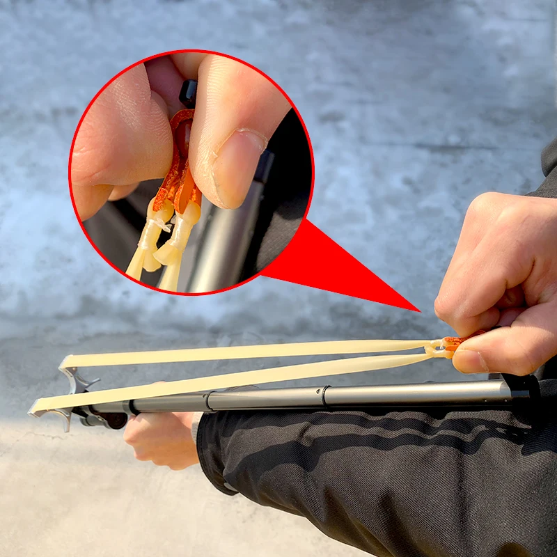 

Telescopic Rod Slingshot High Precision High Power Laser Catapult with Flat Rubber Band for Outdoor Sports Hunting Shooting New