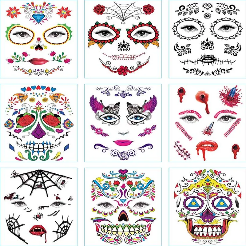 Специальная водонепроницаемая наклейка для макияжа на Хэллоуин временные тату