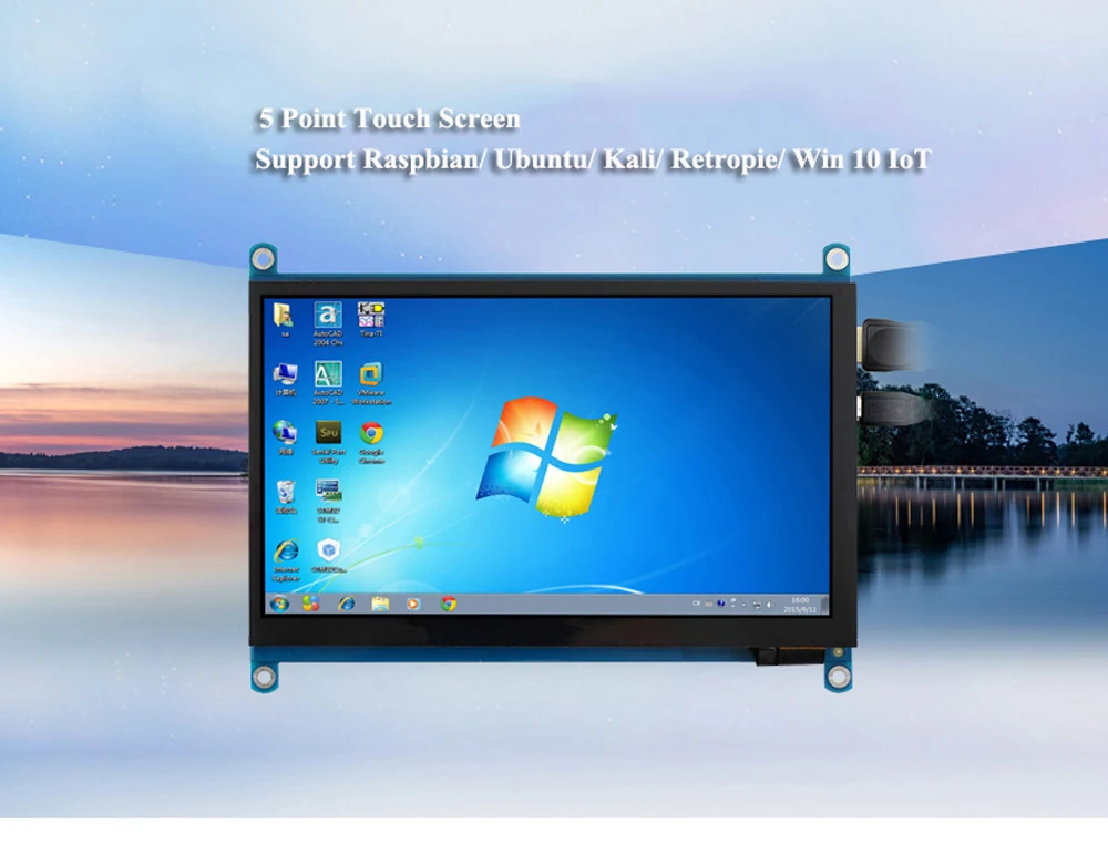 Портативный 7-дюймовый сенсорный дисплей HDMI 1024x60 экран панель hdmi raspberry ЖК-дисплей