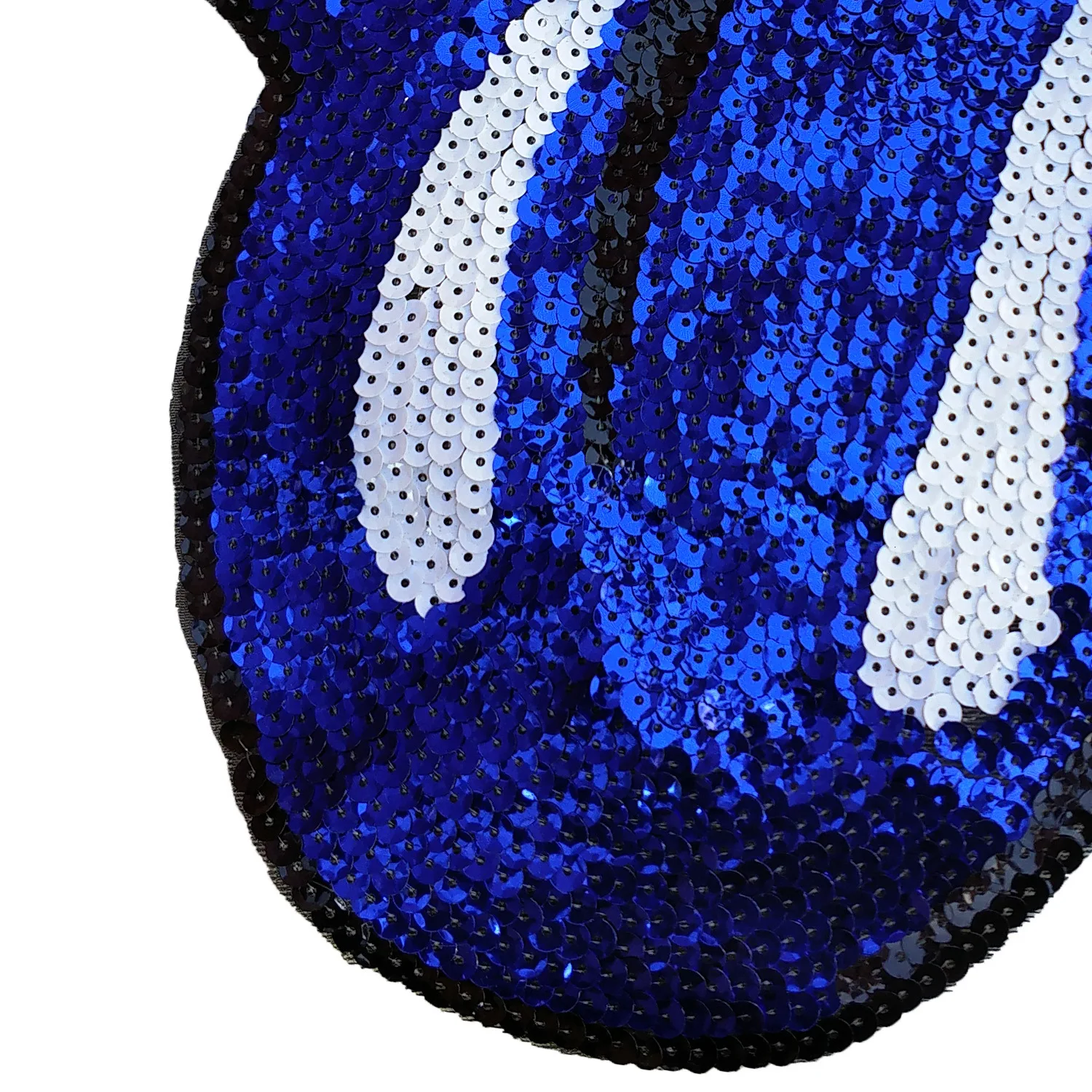 Синие блестки с большим ртом нашивки для одежды сумка мультяшный язык паста