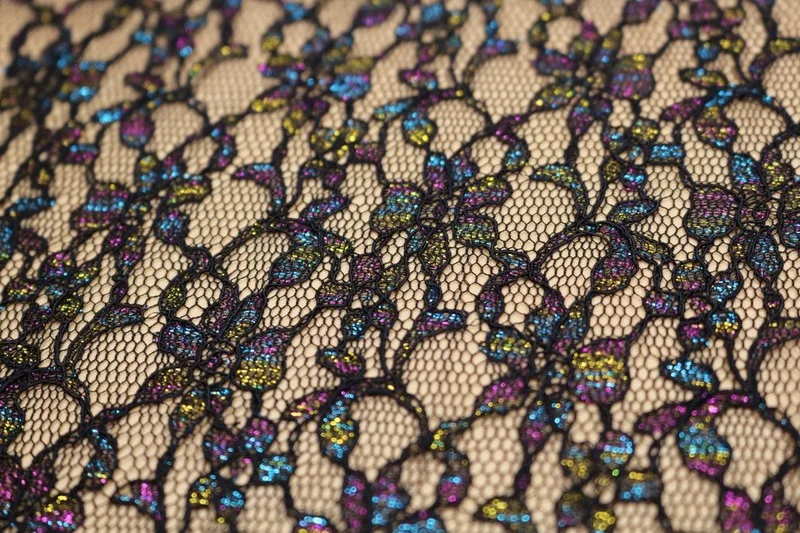 Width150cm кружевное цветное Блестящий Сияющий марлевой ткани для сада вечерние юбка