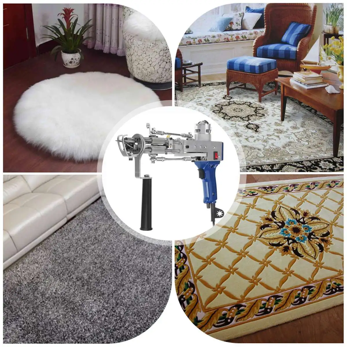 

Electric Carpet Tufting Gun Hand Gun Carpet Weaving Flocking Machines Cut Pile Loop Pile Power Tool 50~60HZ EU US Plug