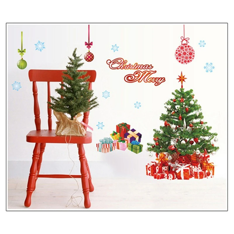 

Merry Christmas Decorative Window Glass Sticker Santa Claus Wall Decals Xmas Decor For Home New Year Removable Ornaments