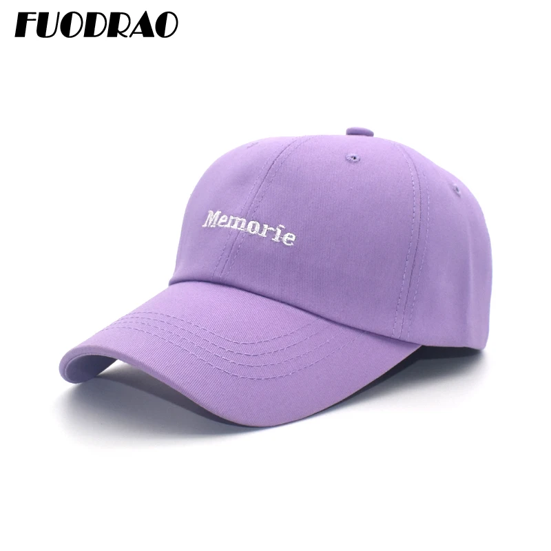 

Новинка, бейсболка FUODRAO, фиолетовая женская шапка, регулируемая хлопковая Снэпбэк Кепка, уличные спортивные кепки, повседневная Солнцезащитная шляпа B13