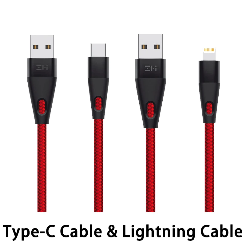 Red Type C Lightning ZMI MFi сертифицированный кабель освещения AL706 usb type C Быстрая зарядка Премиум нейлон PP плетеный рукав кабель для iphone - Цвет: Red Type C Lightning