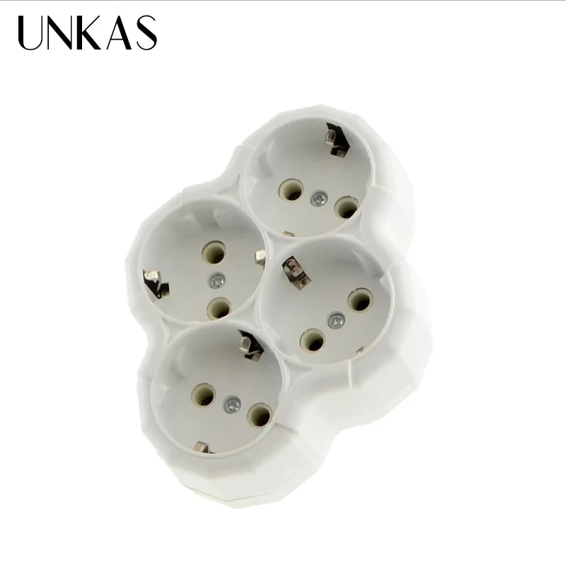 UNKAS четыре розетка Европейская Тип конверсионная вилка для детей от 1 до 4 способ
