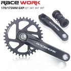 RACEWORK MTB GXP диаметра окружности болтов (170 мм 175 мм горный велосипед колеса 32T 34 Т 36 38T велосипедная Звездочка с нижней поверхностью для SRAM SHIMANO