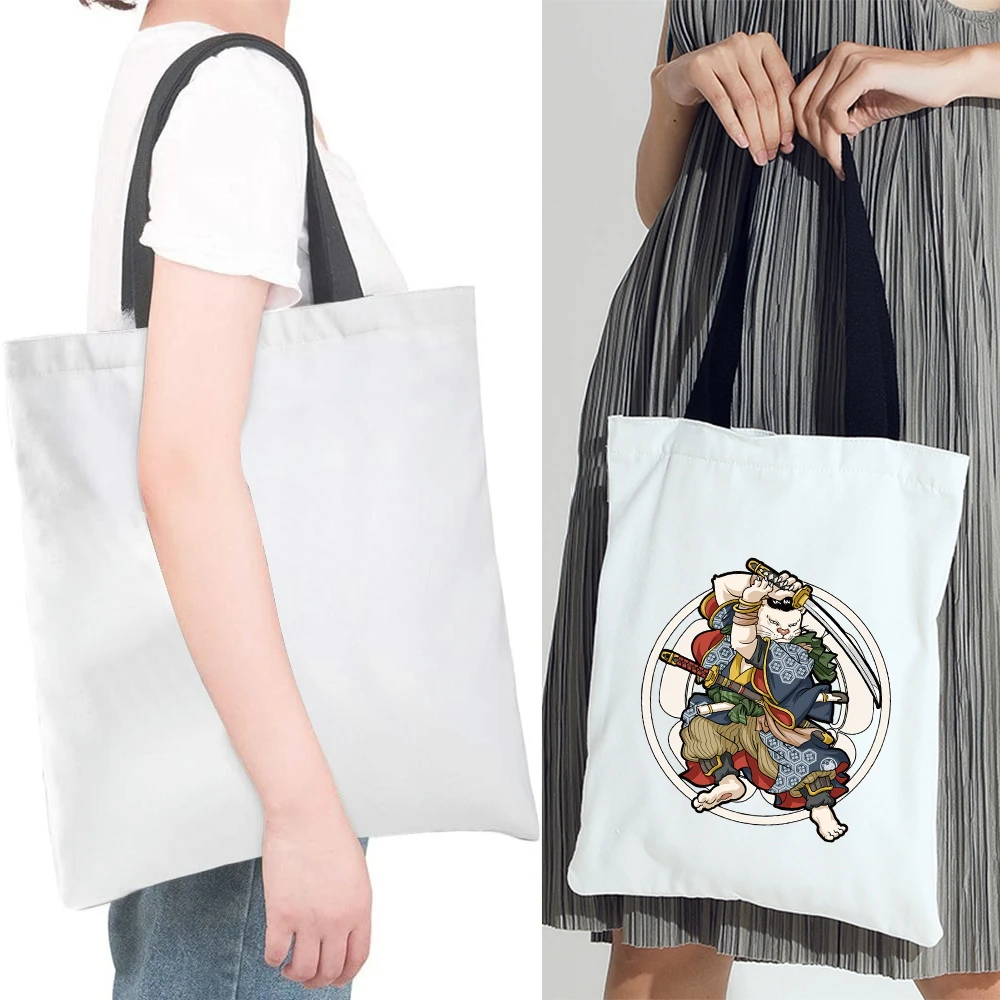 

Supermarket Wild Ecobag Effortless Canvas Tote Bag Japan Pattern Portable Female Shopping Bag High Quality Ladies Shoulder Bags